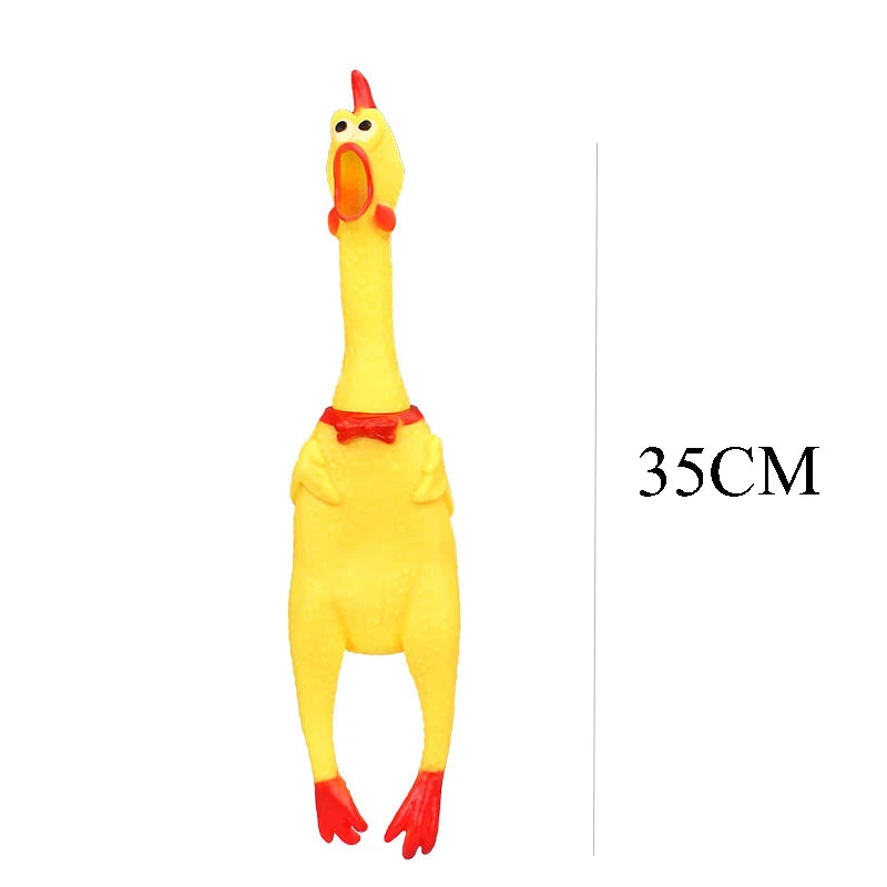 DKSTINYE Squeaky Chicken Dog Toy Rubber Squeaker Chew
