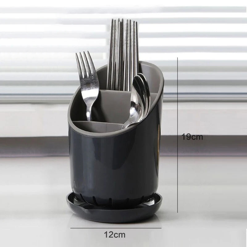 Kitchen Chopsticks Drain Tube With Plate Storage Rack