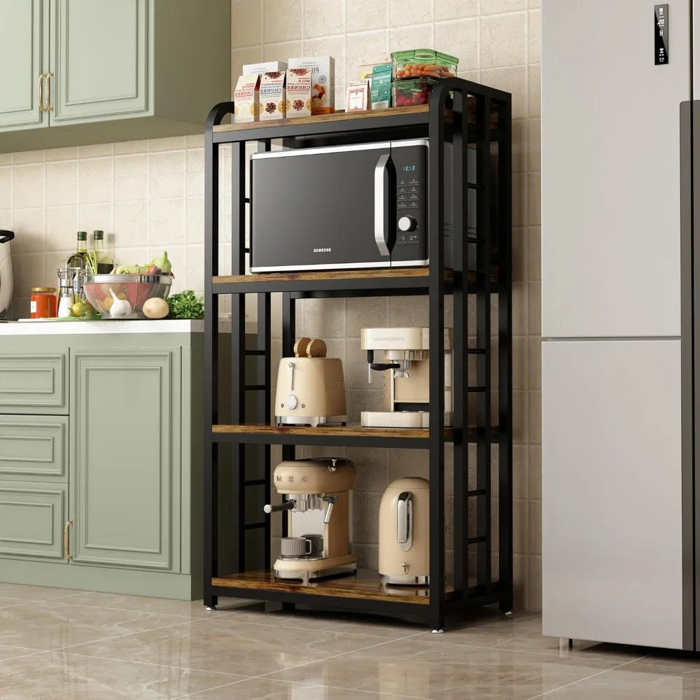 RBXC 4 Tier Kitchen Baker Cart With Rolling Wheels