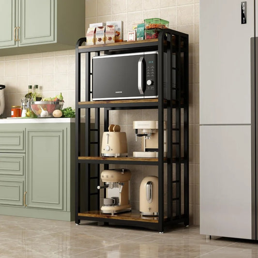 RBXC 4 Tier Kitchen Baker Cart With Rolling Wheels