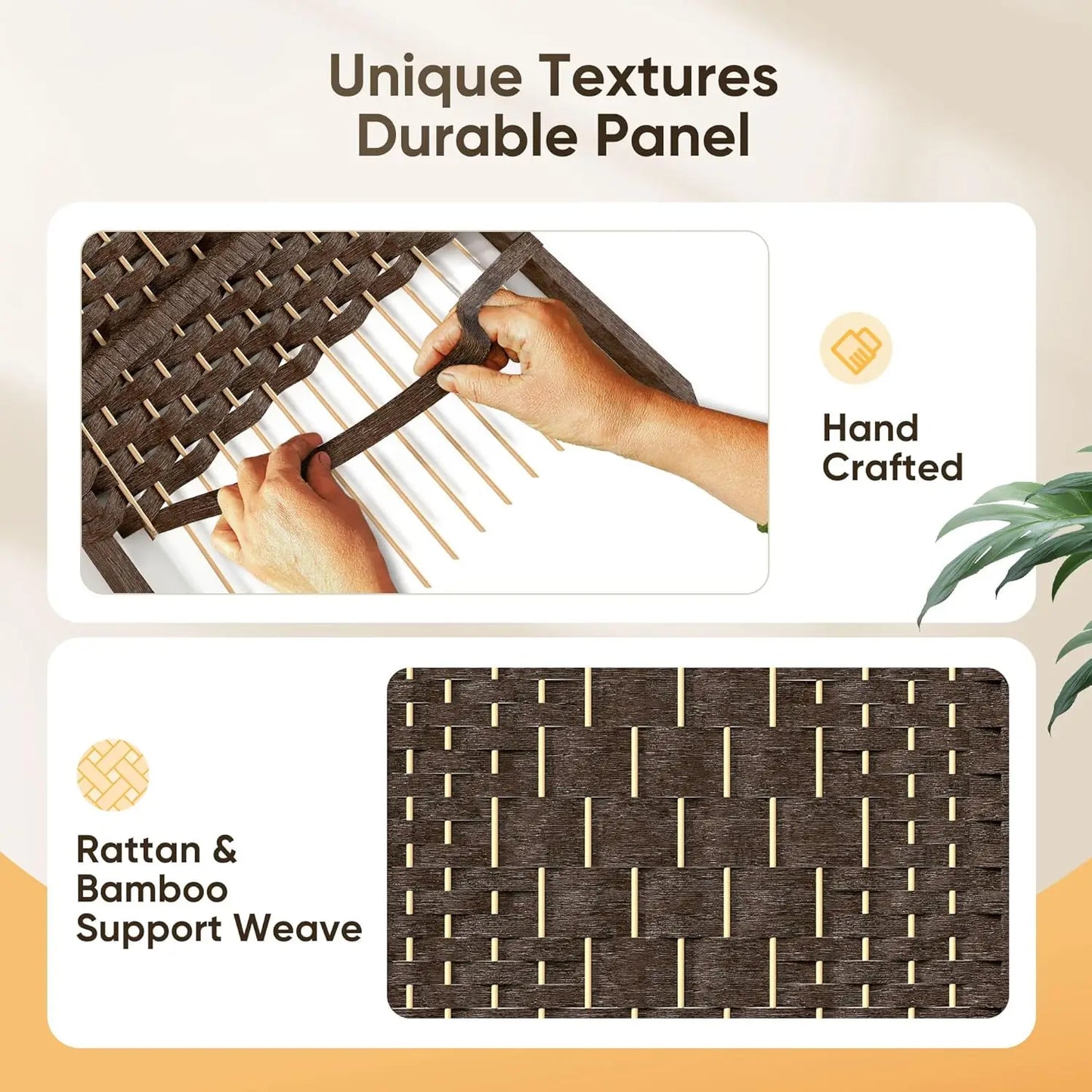 Folding Privacy Screen Freestanding Room Divider Diamond Double Weave