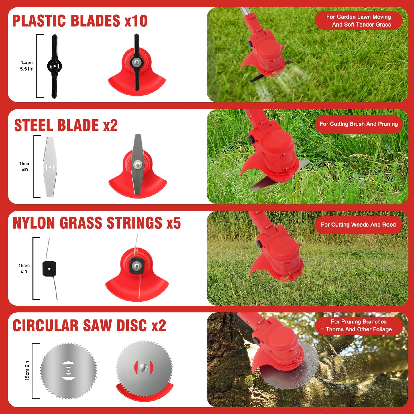 3 In 1 Cordless Grass Trimmer Lawn Mower Edger 21V
