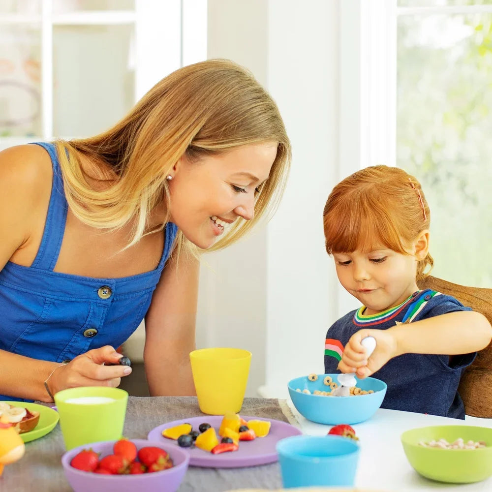 Toddler Multi Dining Set BPA Free Stackable Plates Bowls Cups