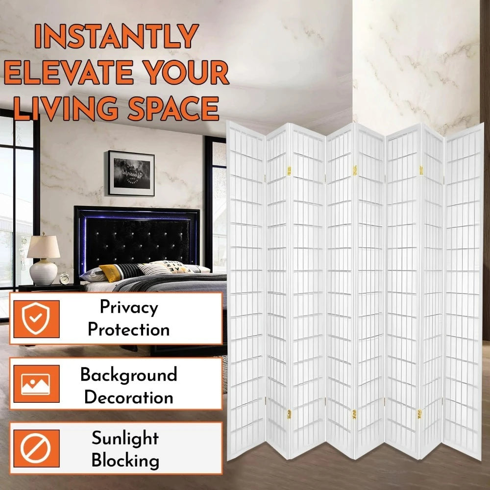 ZHUOTING Japanese Style Room Screen Divider Panel Foldable