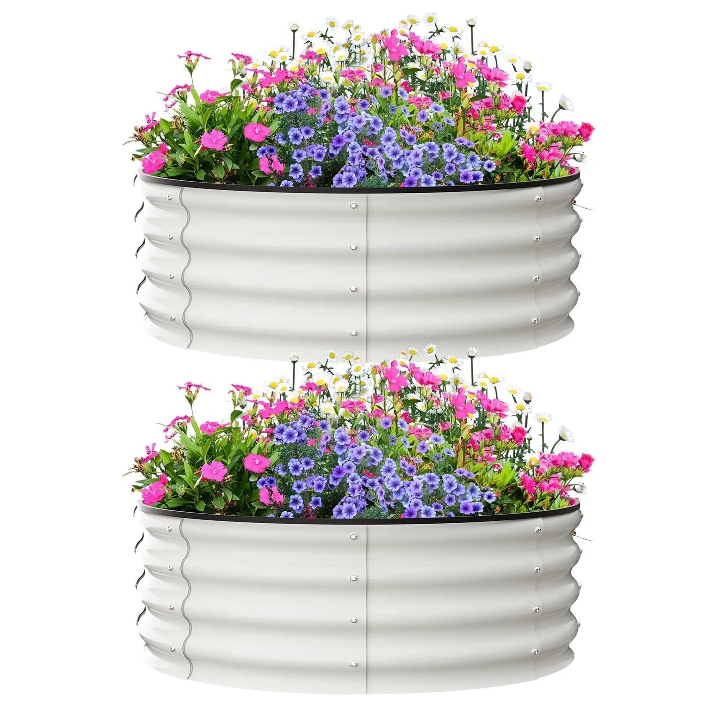 HiMISS Heavy Duty Galvanized Steel Raised Garden Bed 2 Pack