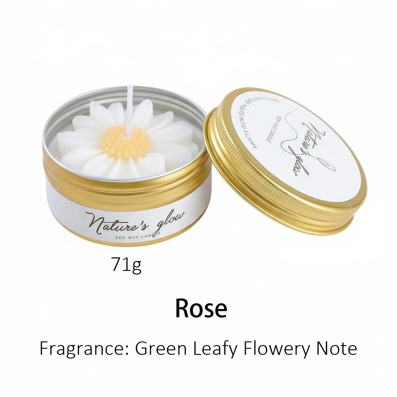 Chamomile Scented Soy Wax Candle Tin for Bedroom Decor Romantic Gift for Women