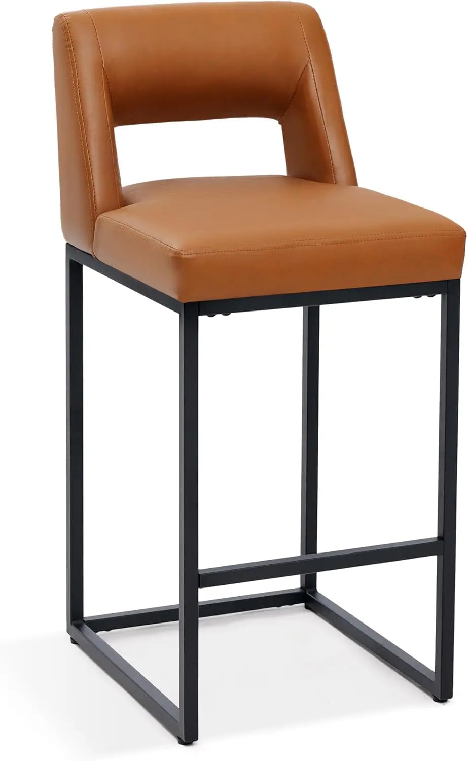 ZHUOTING Modern Bar Stools With Backs Upholstered Faux Leather