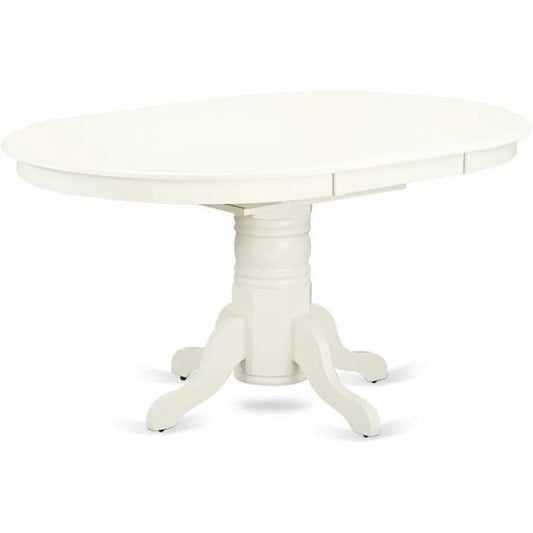 DAFIFY Oval Dining Table With Butterfly Leaf And Pedestal Base