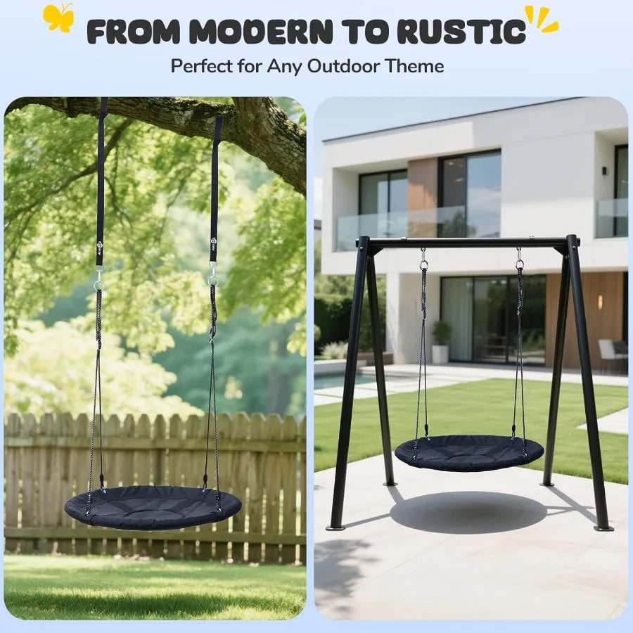 OLOEY Saucer Tree Swing For Adults Outdoor With Straps And Frame