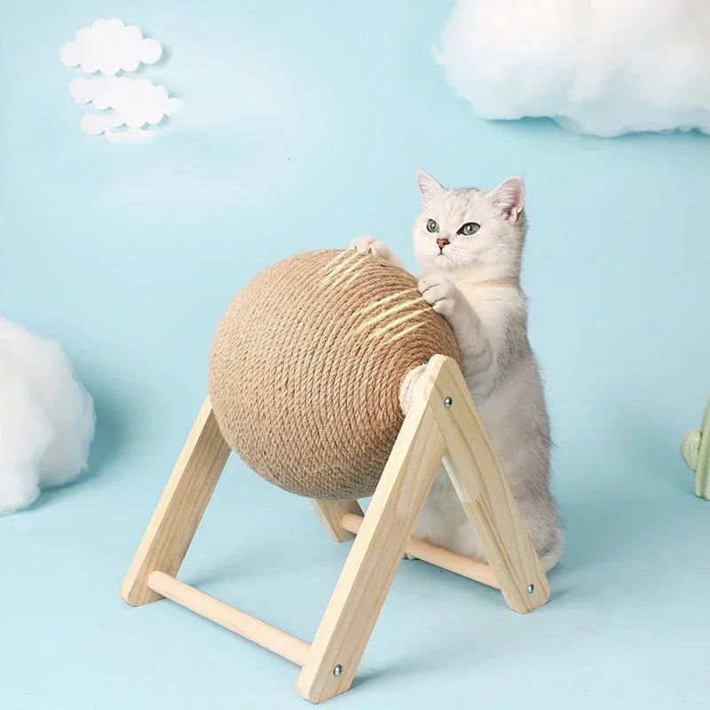 Cat Scratching Ball Toy Kitten Sisal Rope Ball Board Toy
