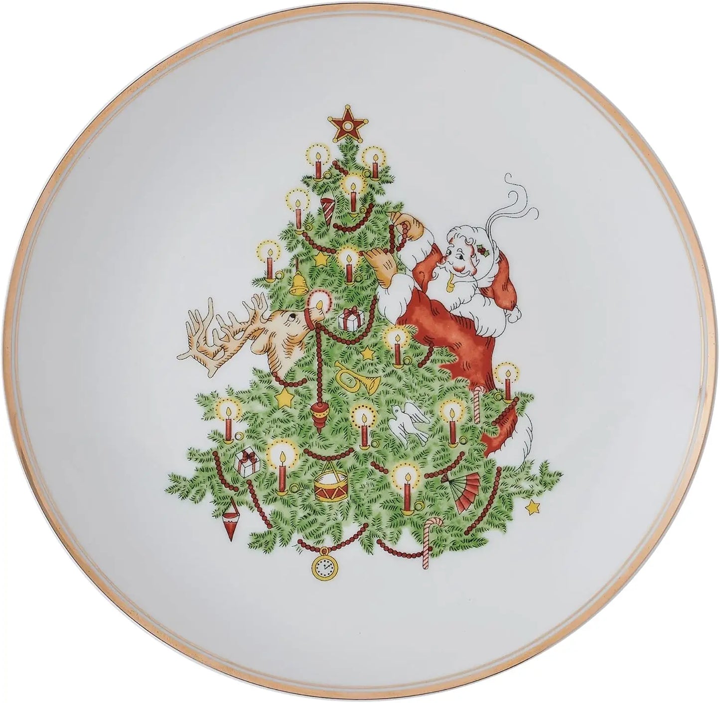 Nicholas Gold Banded Holiday Dinnerware Set Service For Four