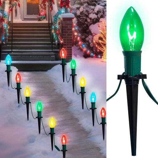 Joyfy C9 Christmas Pathway Marker Lights With Stakes Outdoor