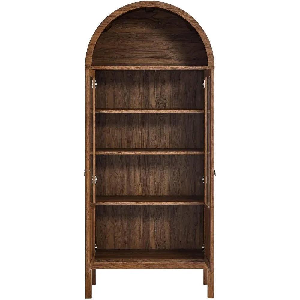Tessa Tall Arched Storage Display Cabinet For Living Room