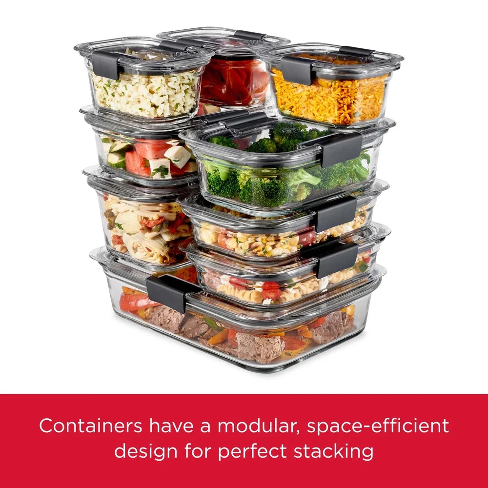 Airtight Glass Food Storage Containers Set Of 2 Microwave Safe