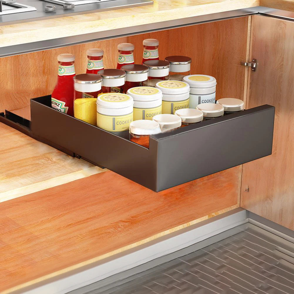 HiMIS Carbon Steel Pull Out Cabinet Organizer Drawers For Cabinets