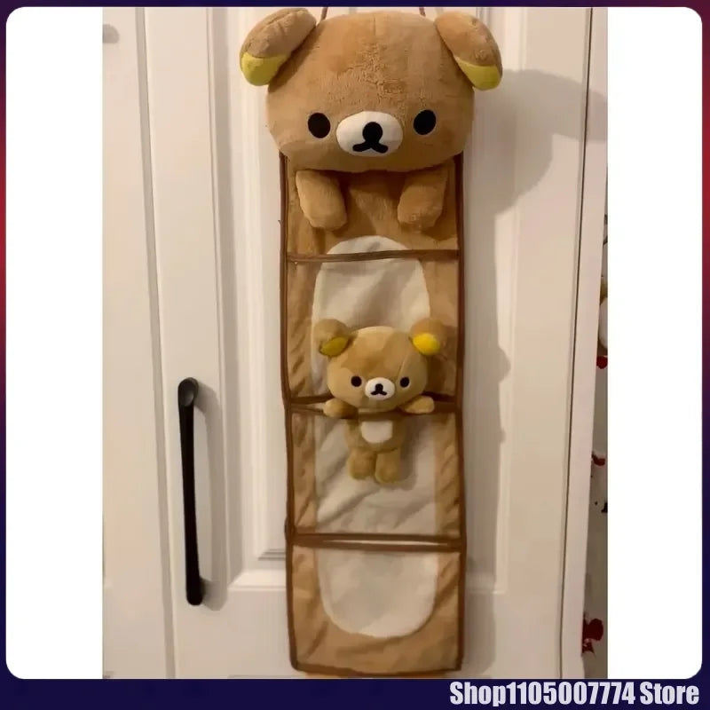 NONECN Kawaii Rilakkumas Wall Hanging Storage Bag Door Organizer