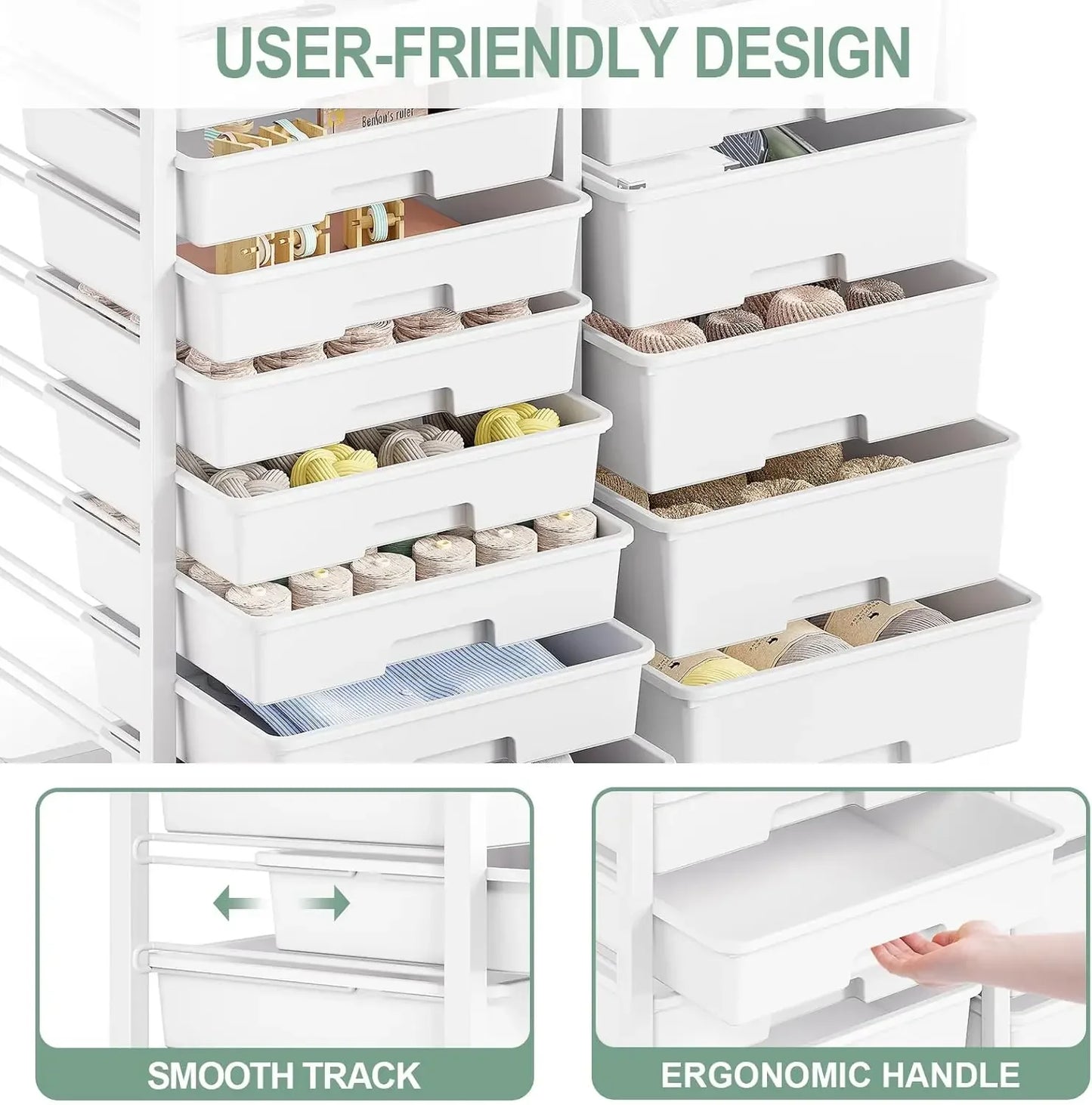 14 Drawer Rolling Cart With Tabletop And DIY Pegboard Office