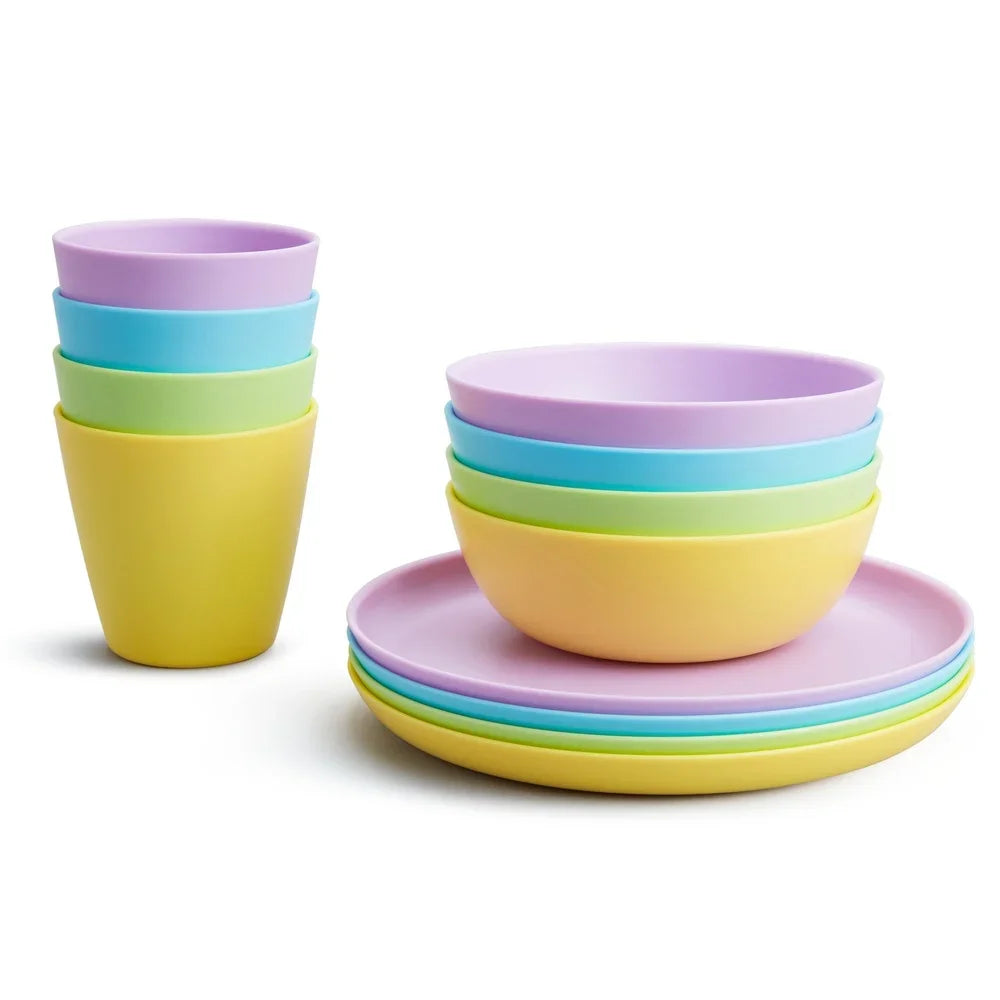 Toddler Multi Dining Set BPA Free Stackable Plates Bowls Cups