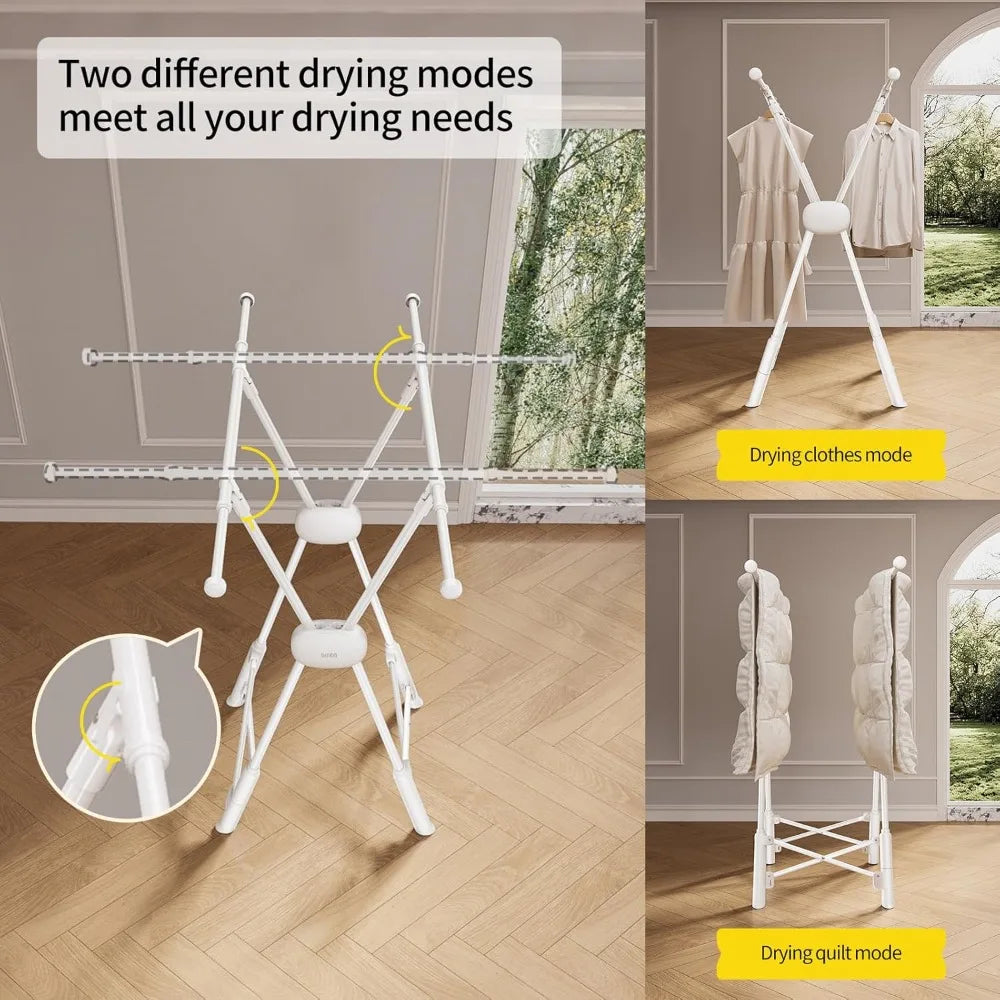 DAFIFY Heavy Duty Extendable Clothes Drying Rack With Two Modes