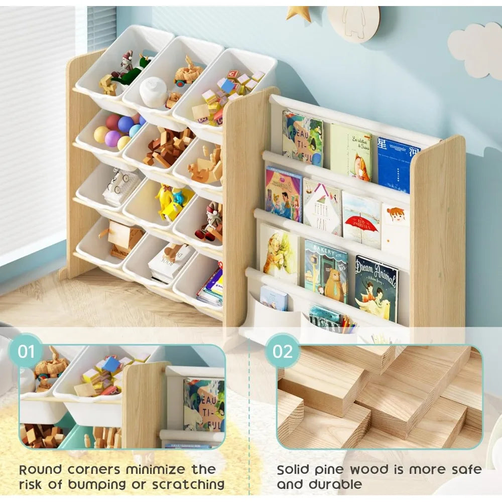 Hign Concerned Storage Organizer With Toy And Bookshelf