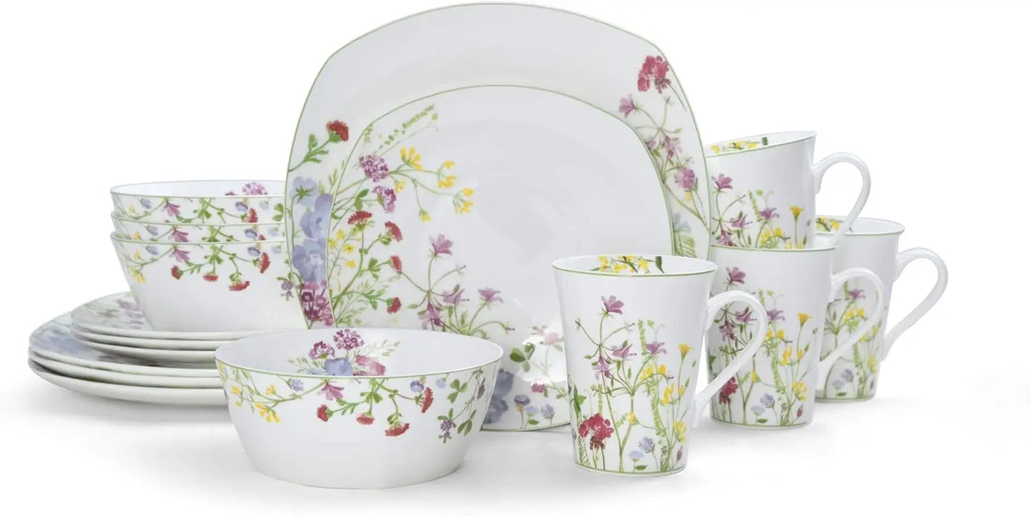LIEI Wildflower Garden 16-Piece Dinnerware Set Service for 4
