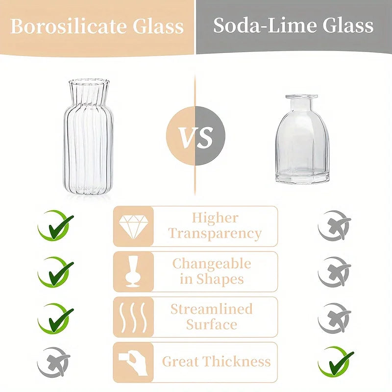 Transparent Glass Vase Set for Wedding Tables and Rose Centerpieces