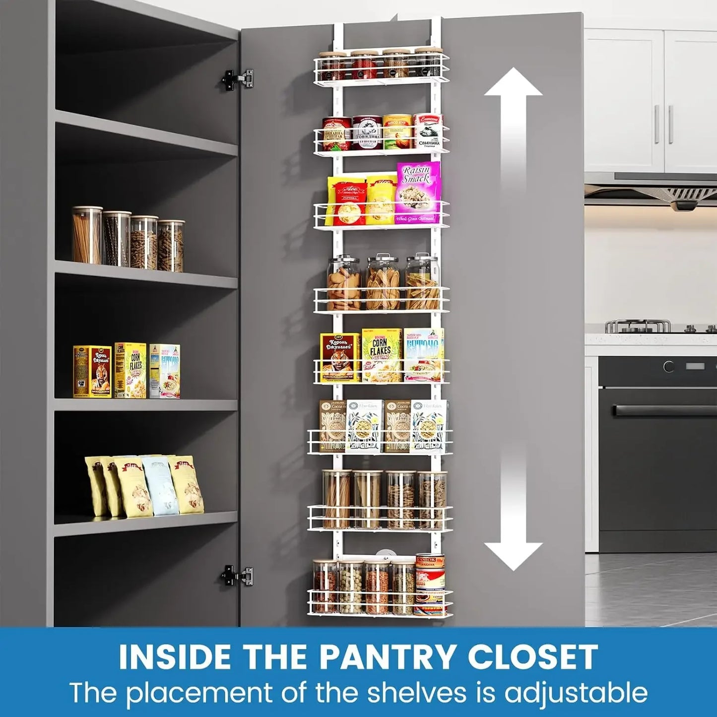 XMSJ 8-Tier Over The Door Pantry Organizer For Kitchen Cabinets