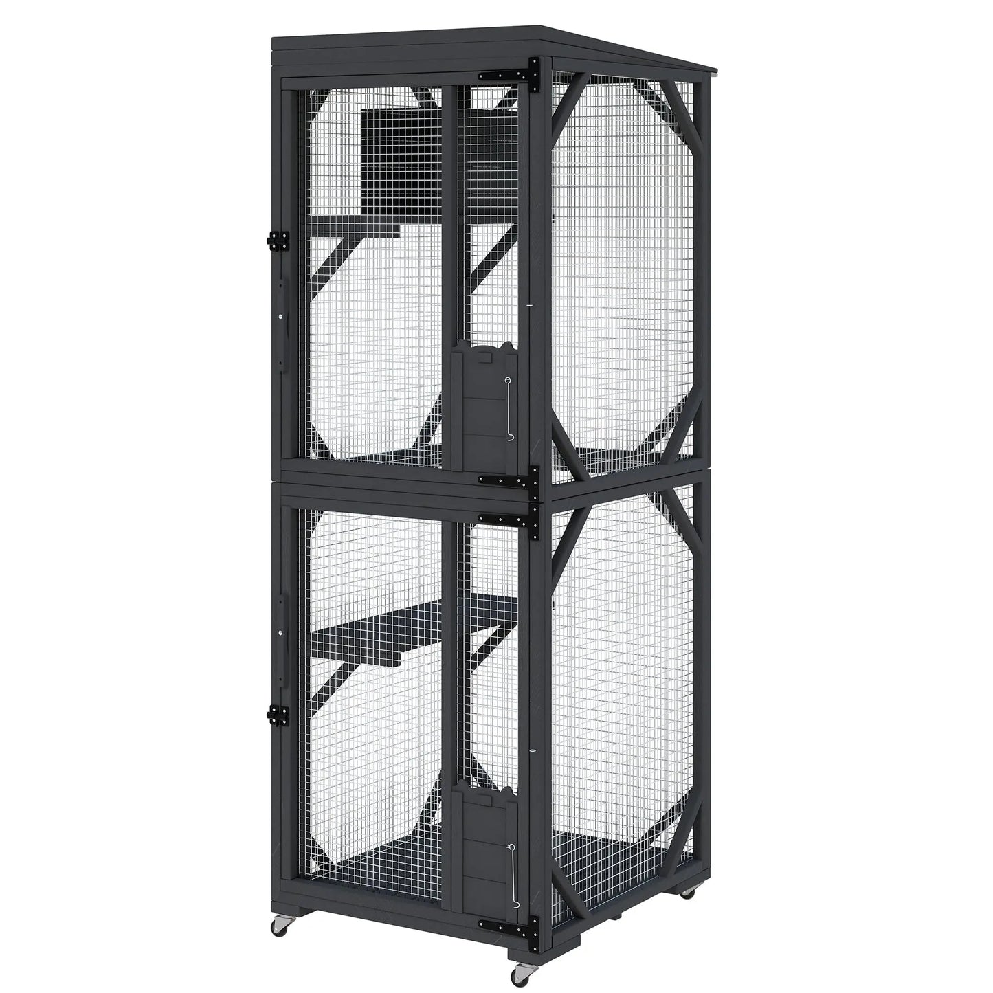 HiMISSC Outdoor Catio Enclosure With Lockable Wheels Weatherproof