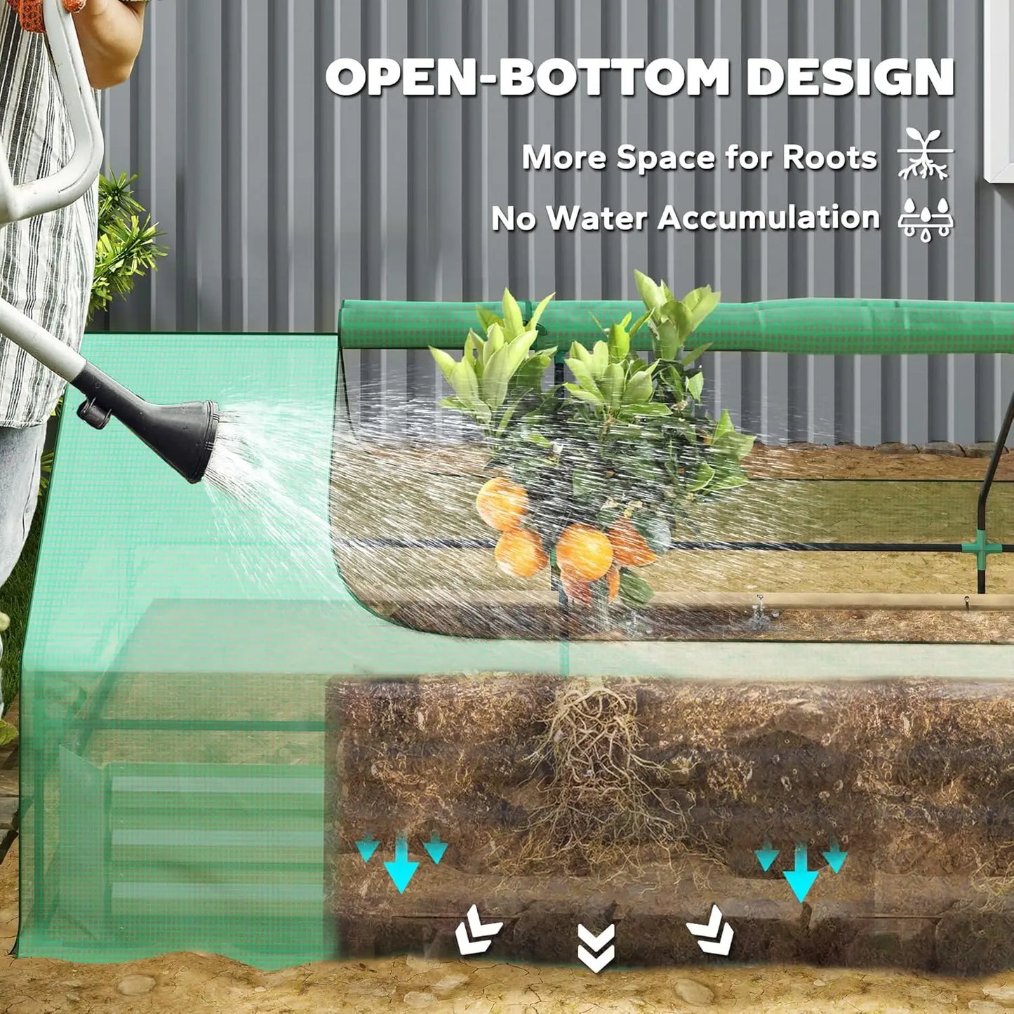 Galvanized Raised Garden Bed With Mini Greenhouse And Cover