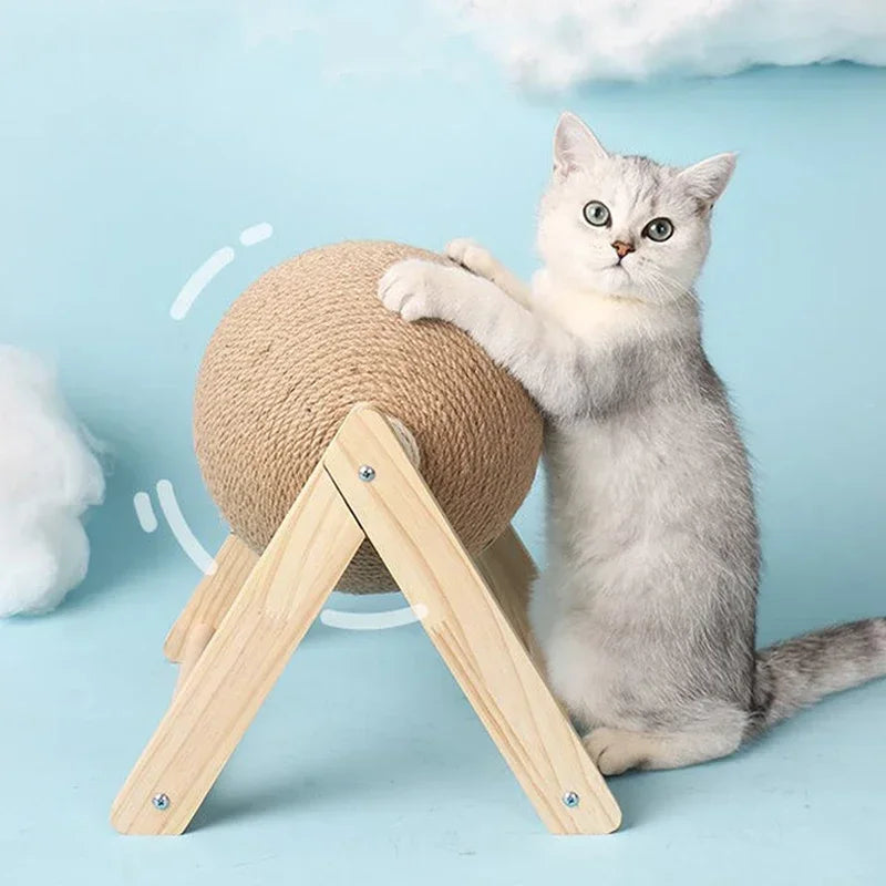 Cat Scratching Ball Toy Kitten Sisal Rope Ball Board Toy