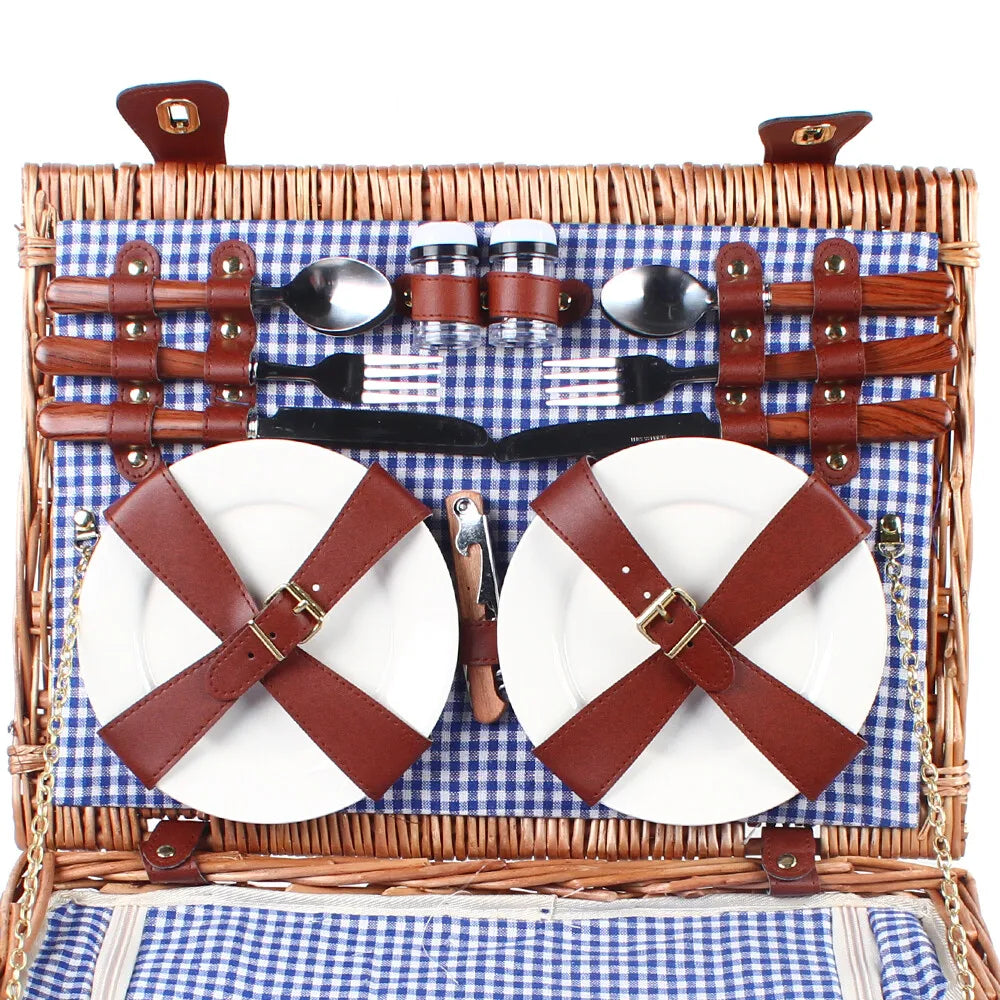Bymaocar Willow and Rattan Storage Basket With Insulated Compartments