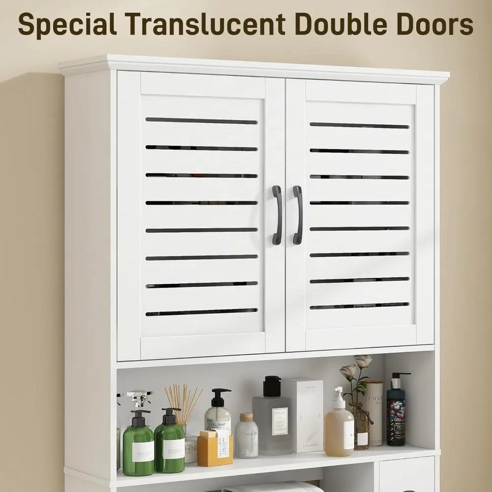 MKDK Freestanding Bathroom Over-The-Toilet Storage Cabinet With Two Doors