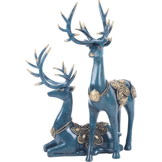 Retro Style Christmas Reindeer Figurines For Home Decor