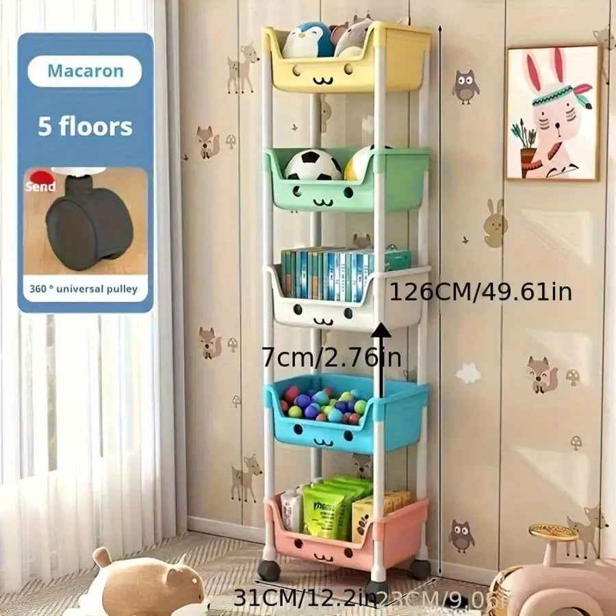 Multifunctional Three Layer Rolling Storage Rack For Bathroom Kitchen