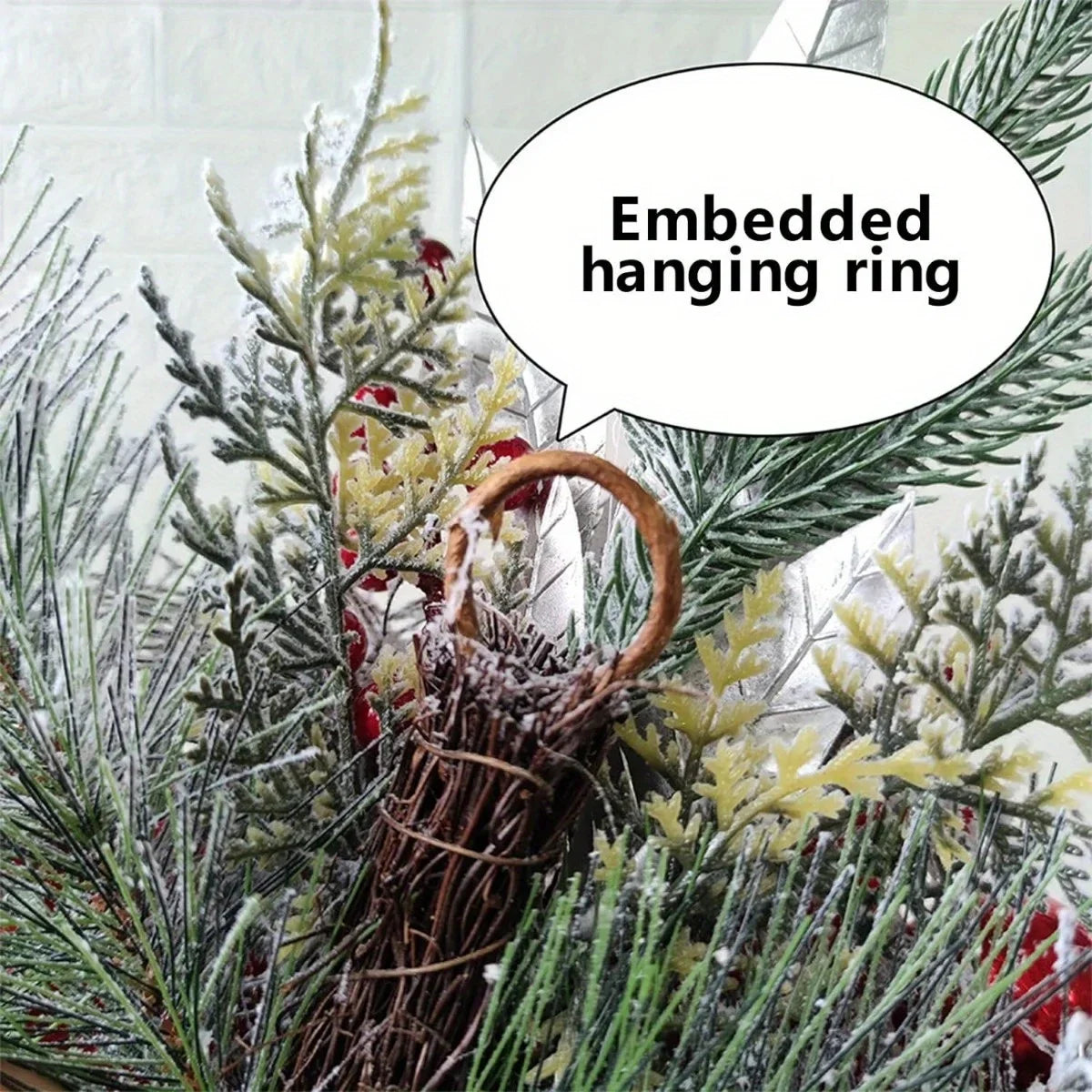 Artificial Christmas Teardrop Swags And Wreath With Balls And Bow