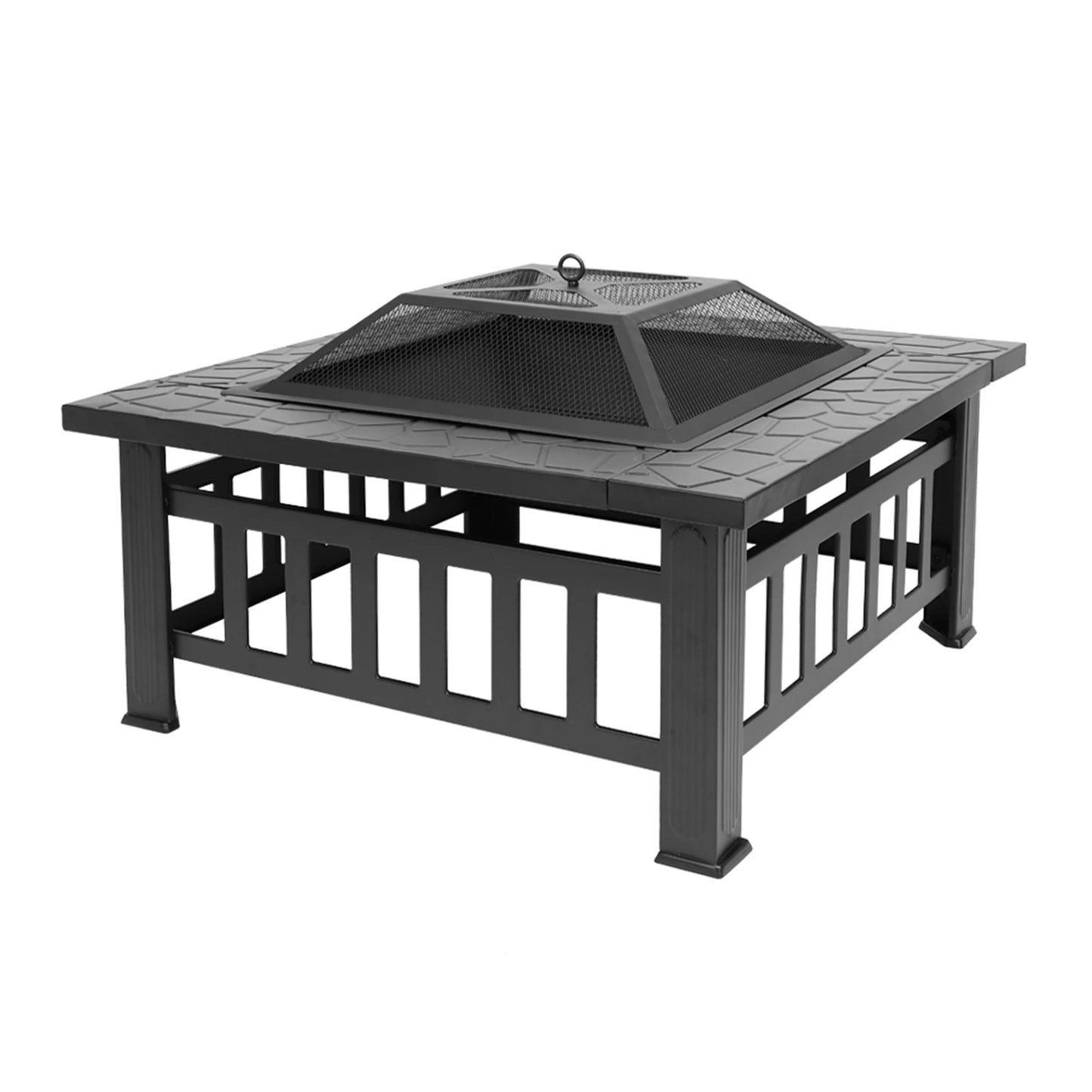 Portable Courtyard Metal Fire Pit With Accessories