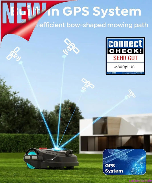 XMSJ Cordless Robot Lawn Mower GPS Navigation App Control