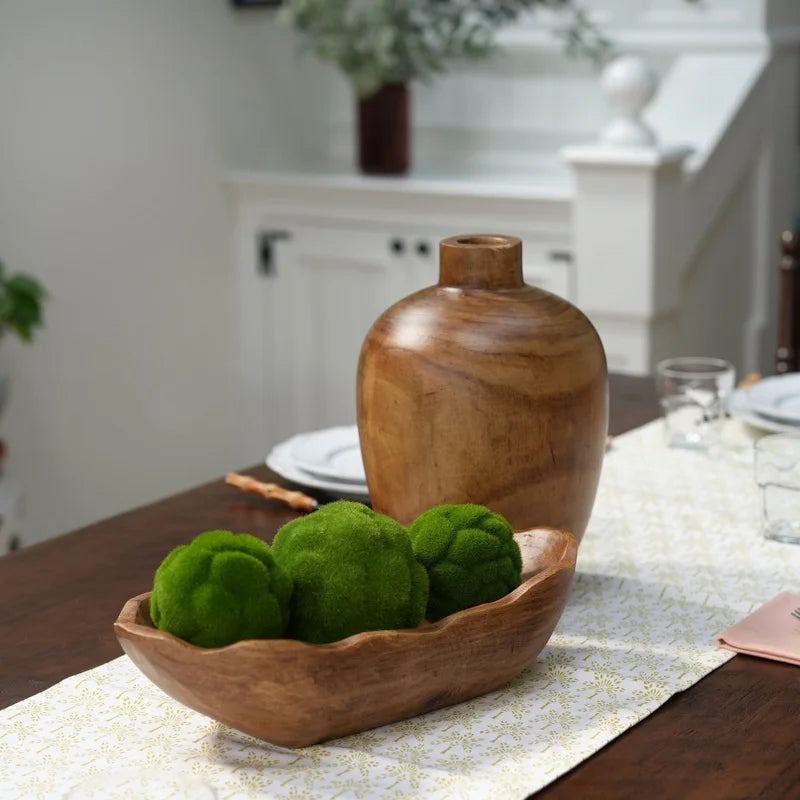 Paulownia Wood Dough Bowl Centerpiece for Tabletop Decor