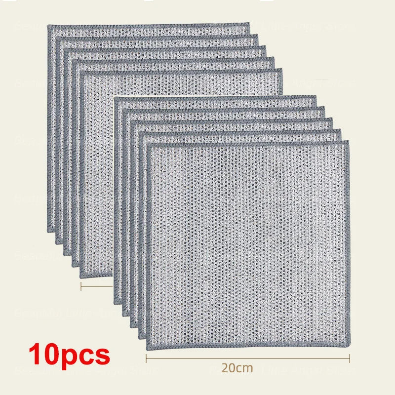 NONECN Thickened Steel Wire Cleaning Cloth Non Scratch Dish Rag
