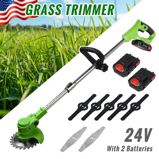 Electric Cordless Weed Trimmer 2 In 1 String Grass Cutter