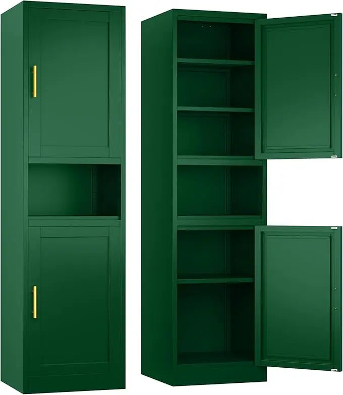 Metal Storage Cabinet With Two Doors For Bathroom Use