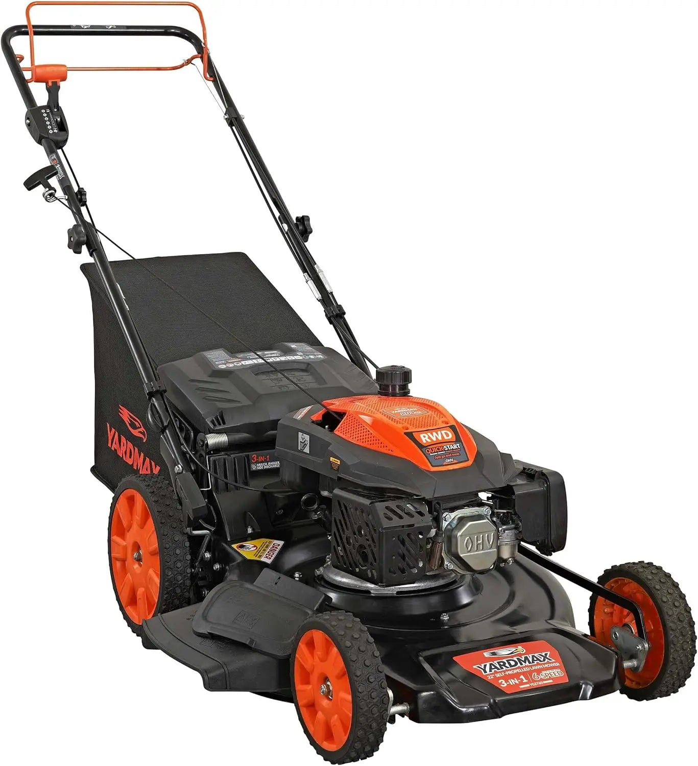 XMSJ Gas Walk Behind Self Propelled Lawn Mower CVT 3in1