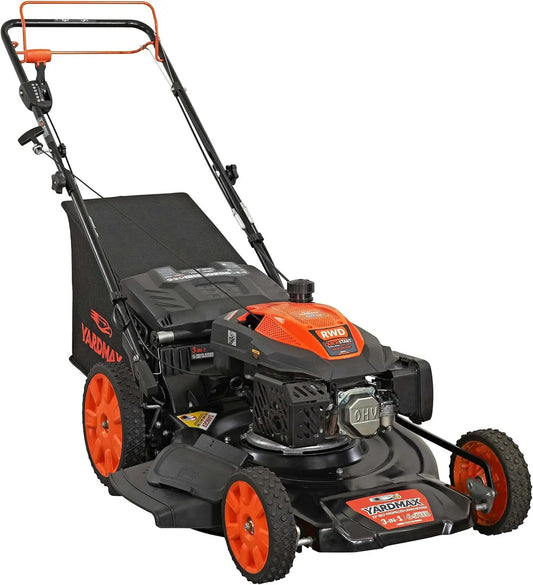 XMSJ Gas Walk Behind Self Propelled Lawn Mower CVT 3in1