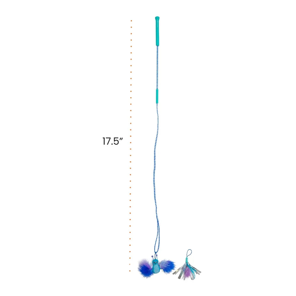 Interactive Cat Wand Toy With Catnip Feathers And Crinkle Sounds