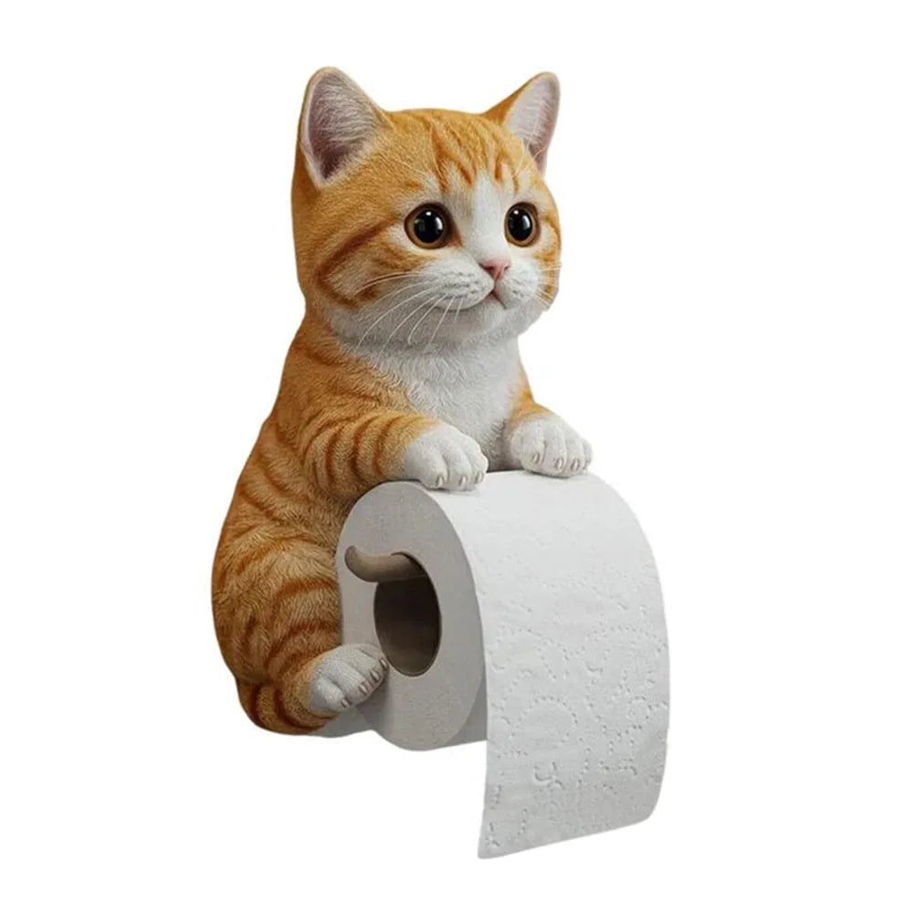 APWIKOGER Cat Shape Resin Wall Mounted Toilet Paper Holder
