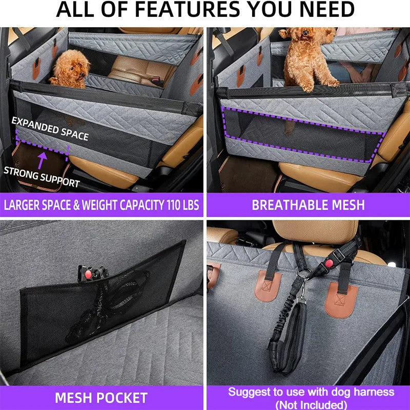 Extended Oxford Dog Car Seat Cover For Back Seat Protection