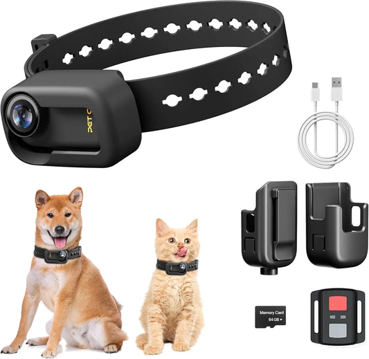 XMSJ 4K Cat Collar Camera HD WiFi Pet Camera With SD Card