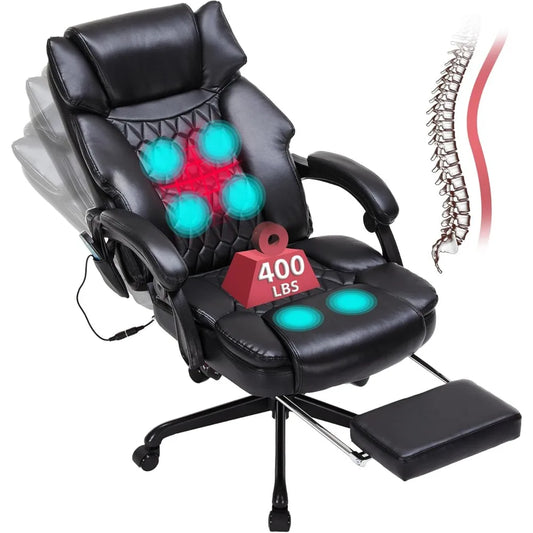 AngDuo 6 Point Massage Office Chair With Heat And Foot Rest