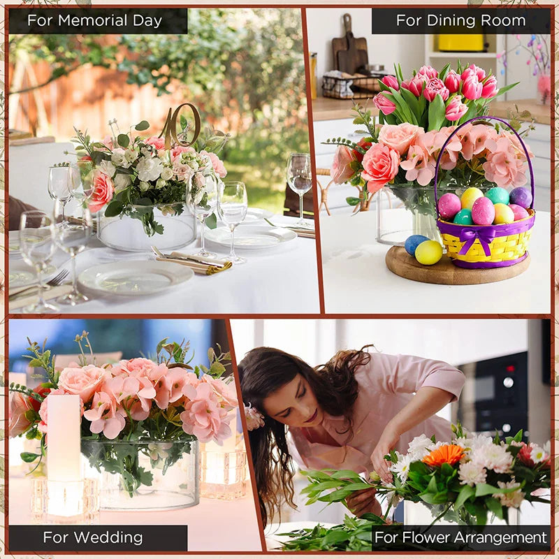 12-Hole Circular Acrylic Decorative Vase for Weddings and Parties