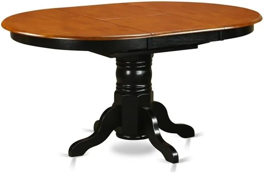 DAFIFY Oval Dining Table With Butterfly Leaf And Pedestal Base